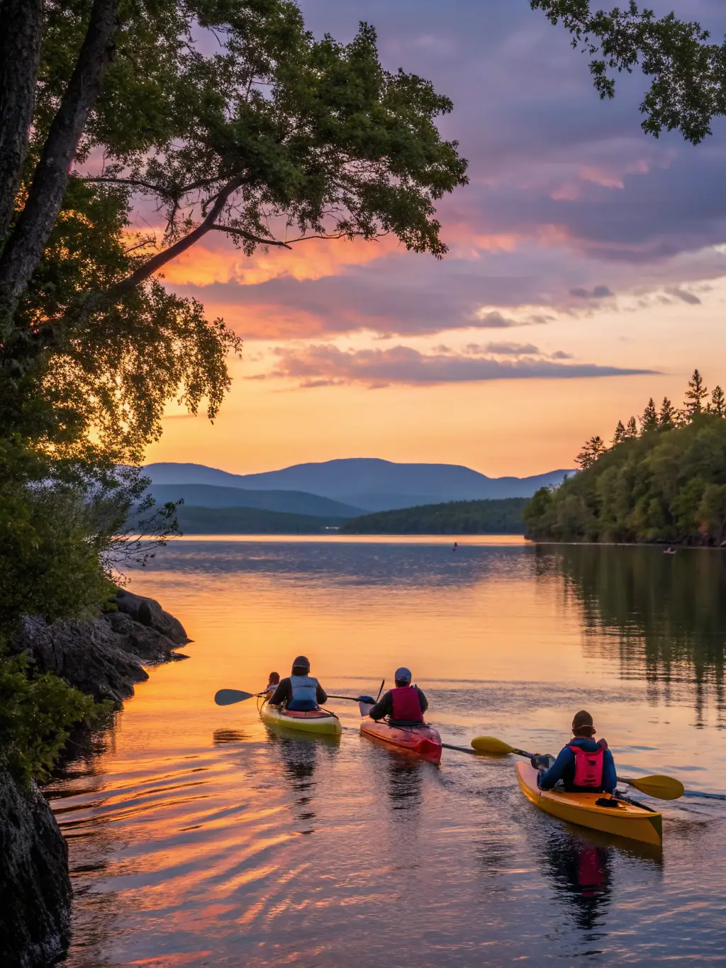 A dynamic image of rowers in synchronized motion on a serene lake during a training session, showcasing the beauty and teamwork of rowing.